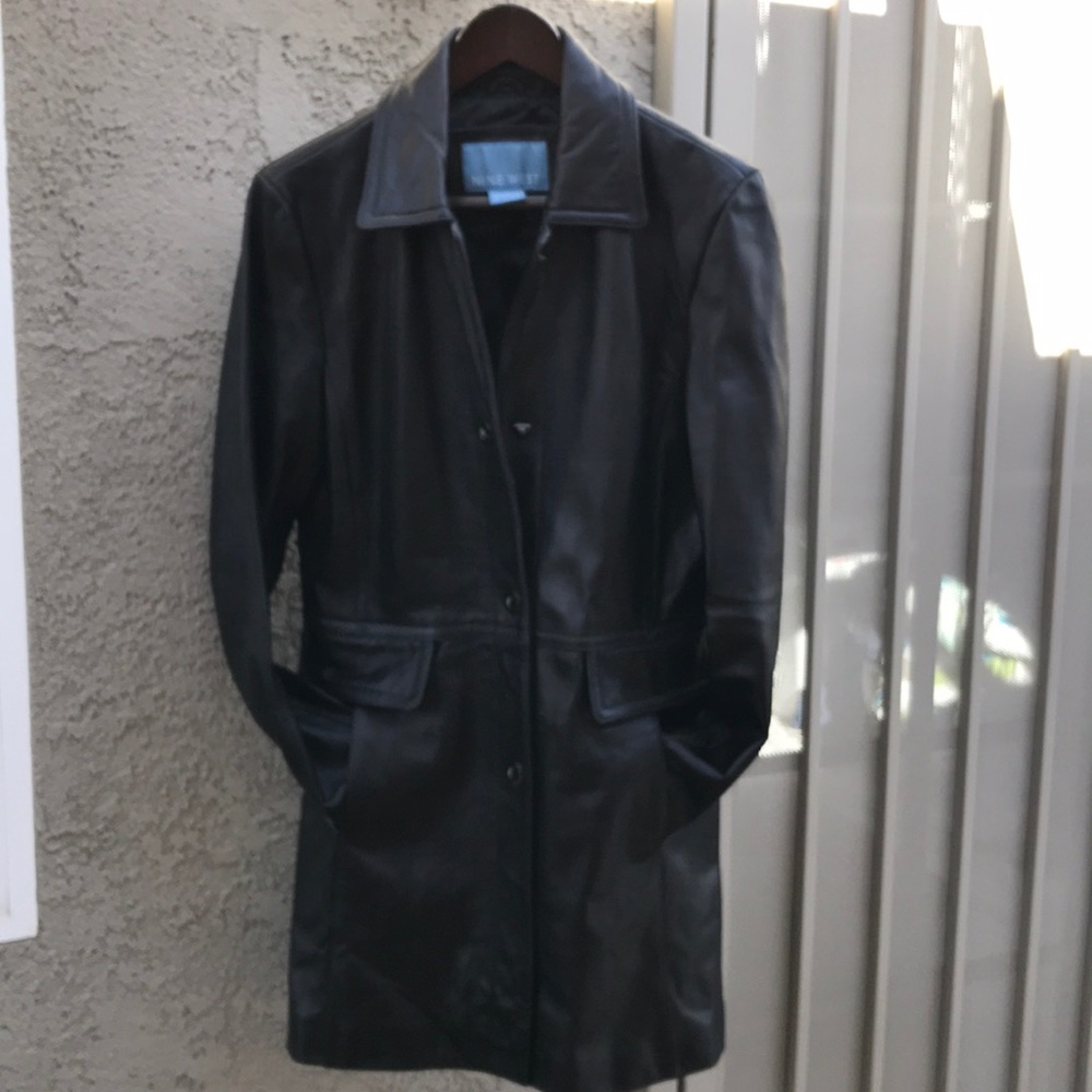 Nine West black leather jacket